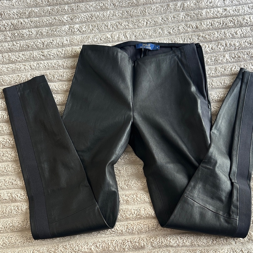 Polo by Ralph Lauren Black Faux Leather Pants